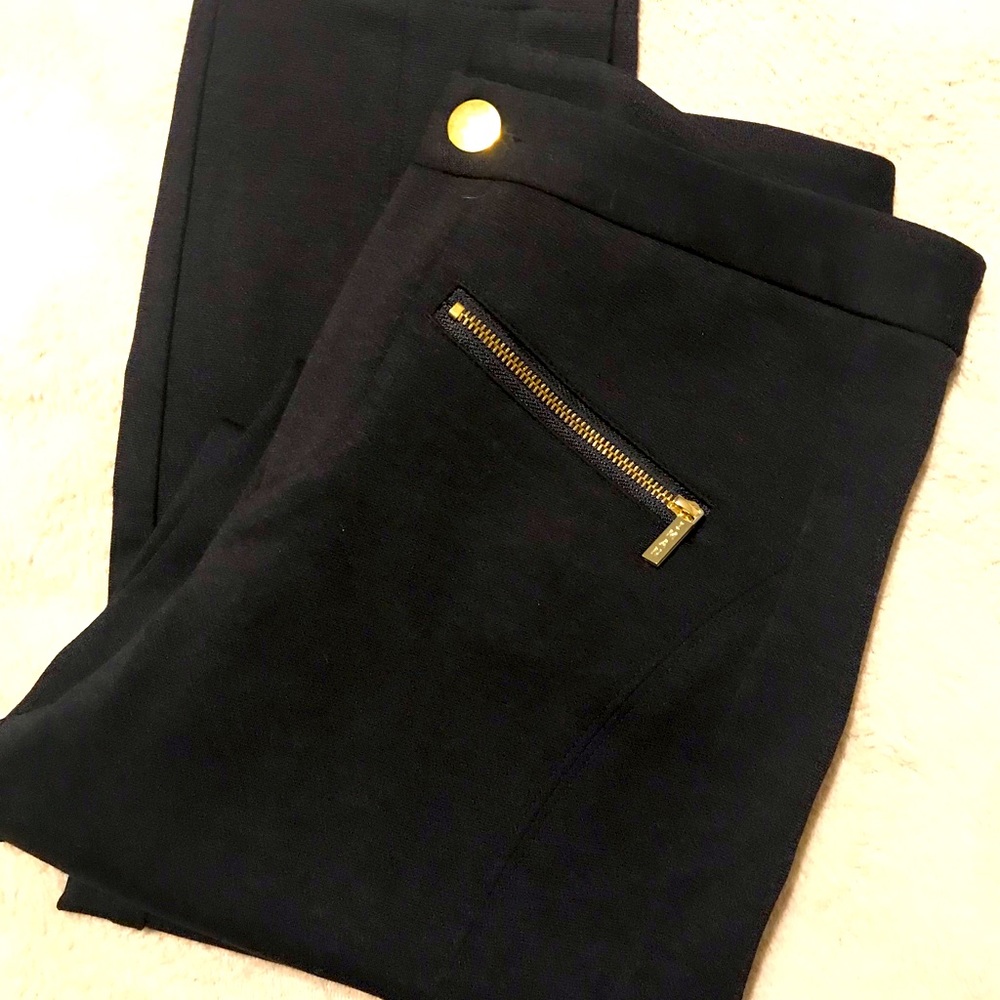 IMAN Black Ponte with dual slanted front zippers. Size 6 never worn
